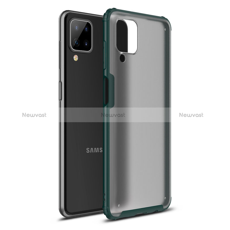 Silicone Matte Finish and Plastic Back Cover Case U01 for Samsung Galaxy A12 5G Green