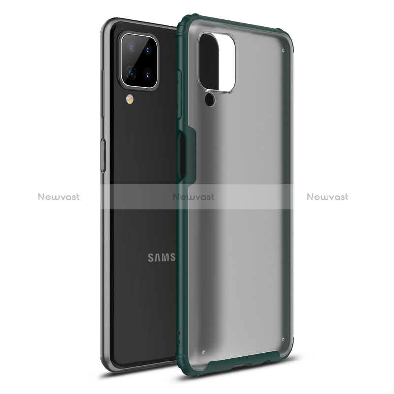 Silicone Matte Finish and Plastic Back Cover Case U01 for Samsung Galaxy M12 Green