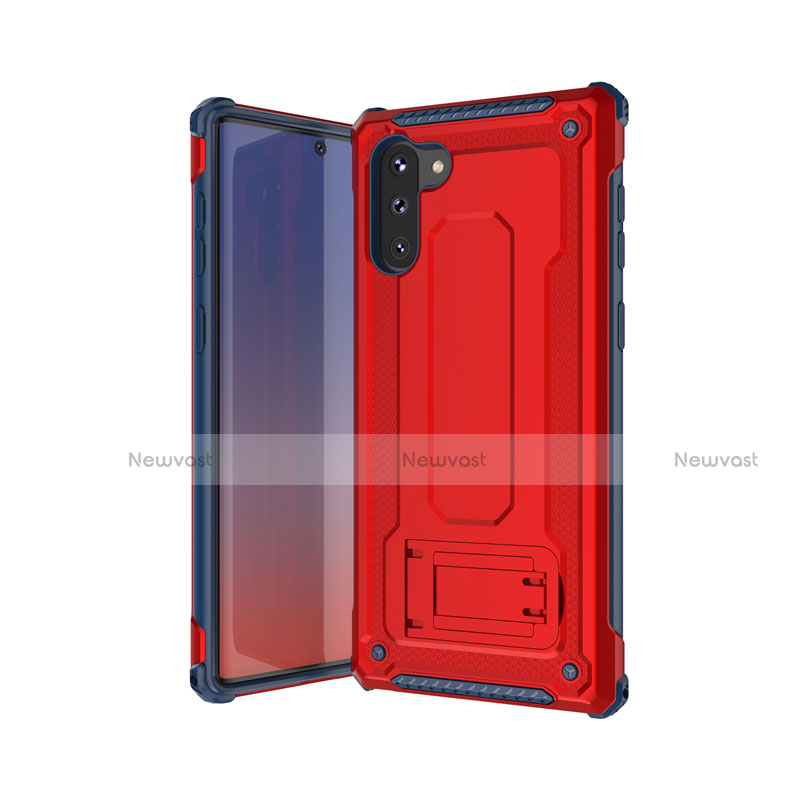 Silicone Matte Finish and Plastic Back Cover Case U01 for Samsung Galaxy Note 10 5G Red