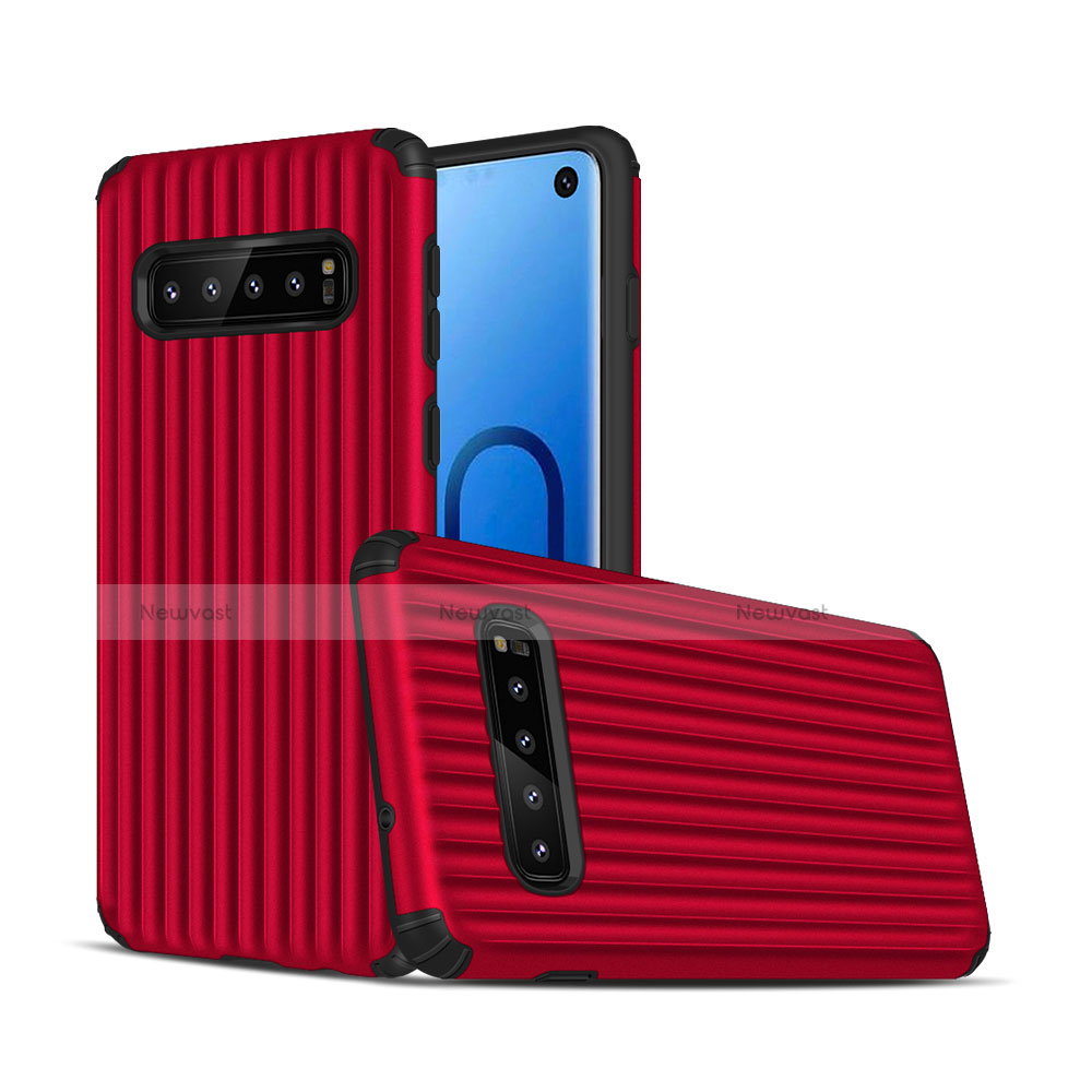 Silicone Matte Finish and Plastic Back Cover Case U01 for Samsung Galaxy S10