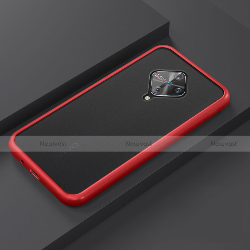 Silicone Matte Finish and Plastic Back Cover Case U01 for Vivo S1 Pro Red