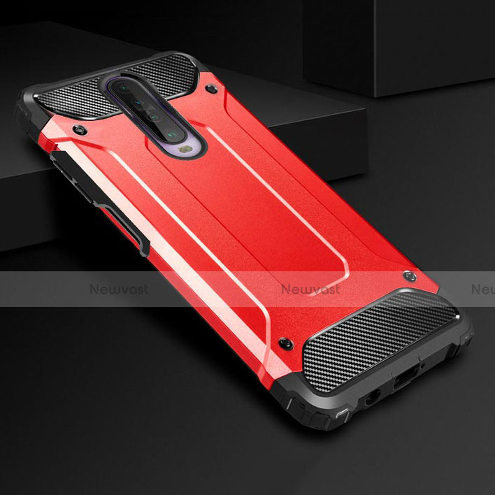 Silicone Matte Finish and Plastic Back Cover Case U01 for Xiaomi Poco X2 Red