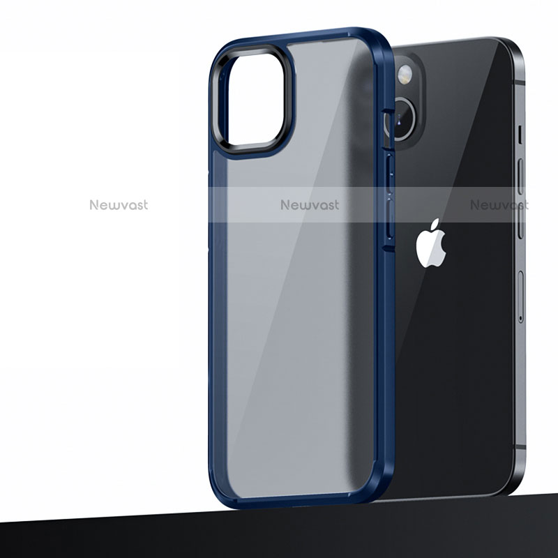 Silicone Matte Finish and Plastic Back Cover Case U04 for Apple iPhone 14 Plus