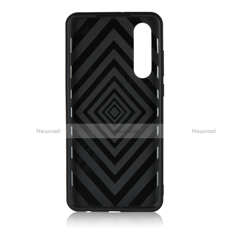 Silicone Matte Finish and Plastic Back Cover Case with Finger Ring Stand for Huawei P30