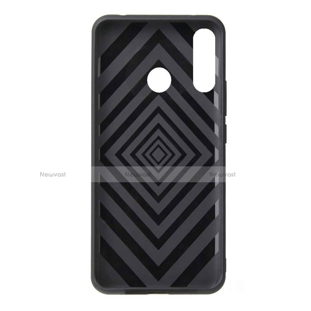 Silicone Matte Finish and Plastic Back Cover Case with Finger Ring Stand S04 for Huawei Nova 4e