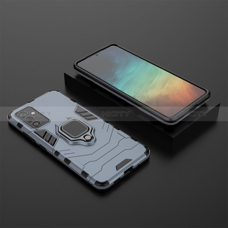 Silicone Matte Finish and Plastic Back Cover Case with Magnetic Finger Ring Stand for Samsung Galaxy A05s