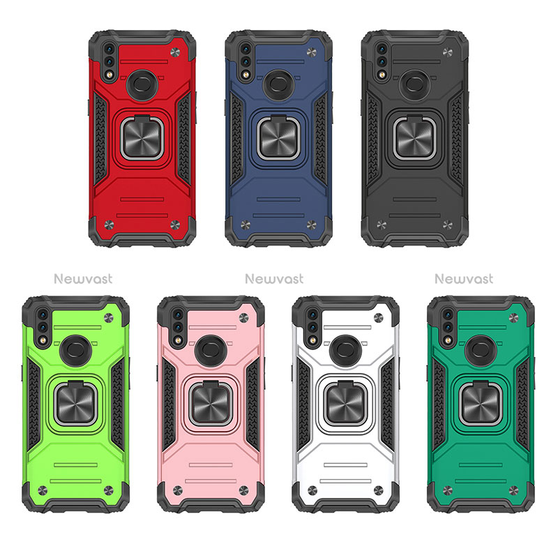 Silicone Matte Finish and Plastic Back Cover Case with Magnetic Finger Ring Stand MQ1 for Samsung Galaxy M01s