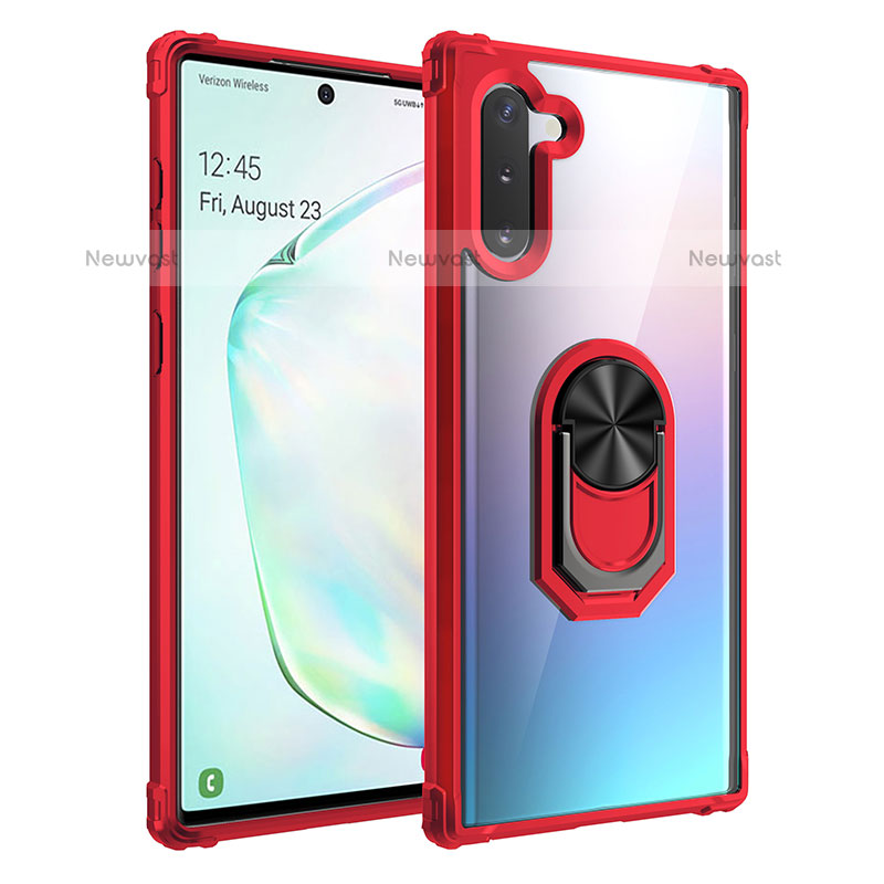 Silicone Matte Finish and Plastic Back Cover Case with Magnetic Finger Ring Stand MQ2 for Samsung Galaxy Note 10 5G