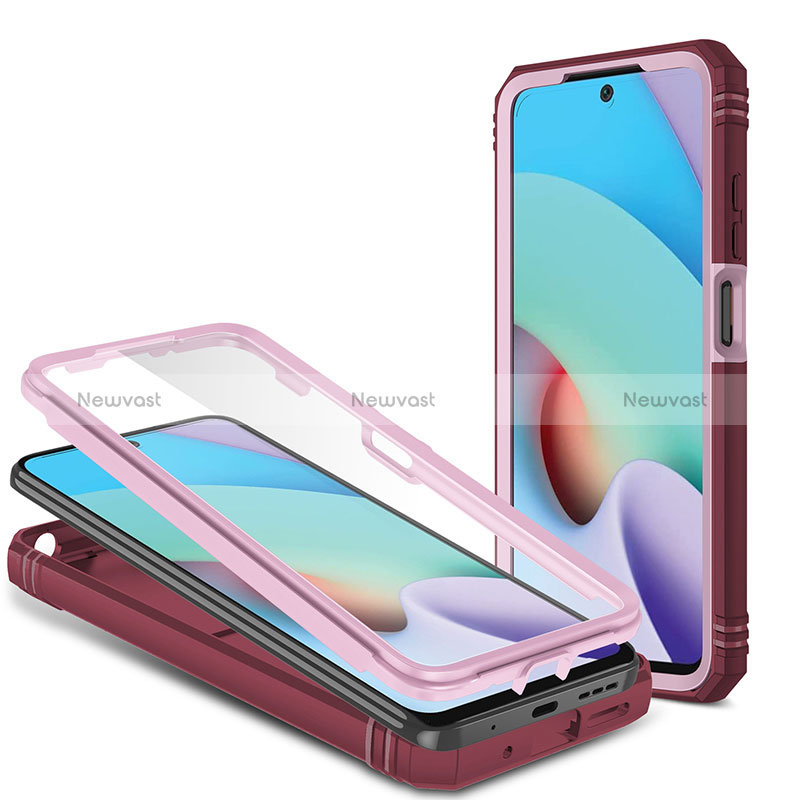 Silicone Matte Finish and Plastic Back Cover Case with Magnetic Finger Ring Stand MQ6 for Xiaomi Redmi Note 11 4G (2021) Pink