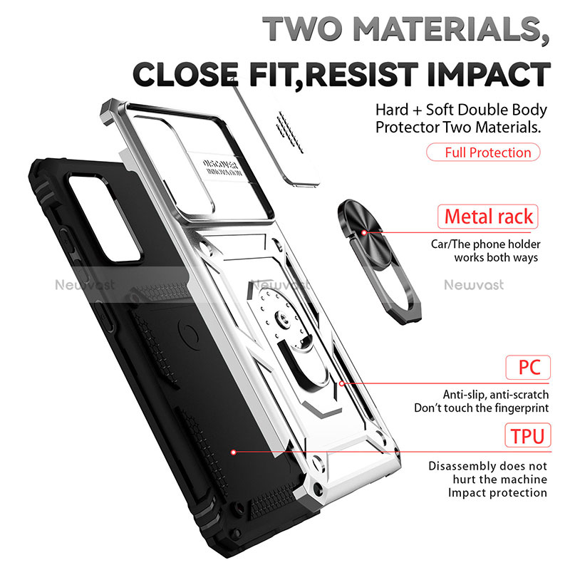 Silicone Matte Finish and Plastic Back Cover Case with Magnetic Finger Ring Stand QW6 for Samsung Galaxy A52 5G