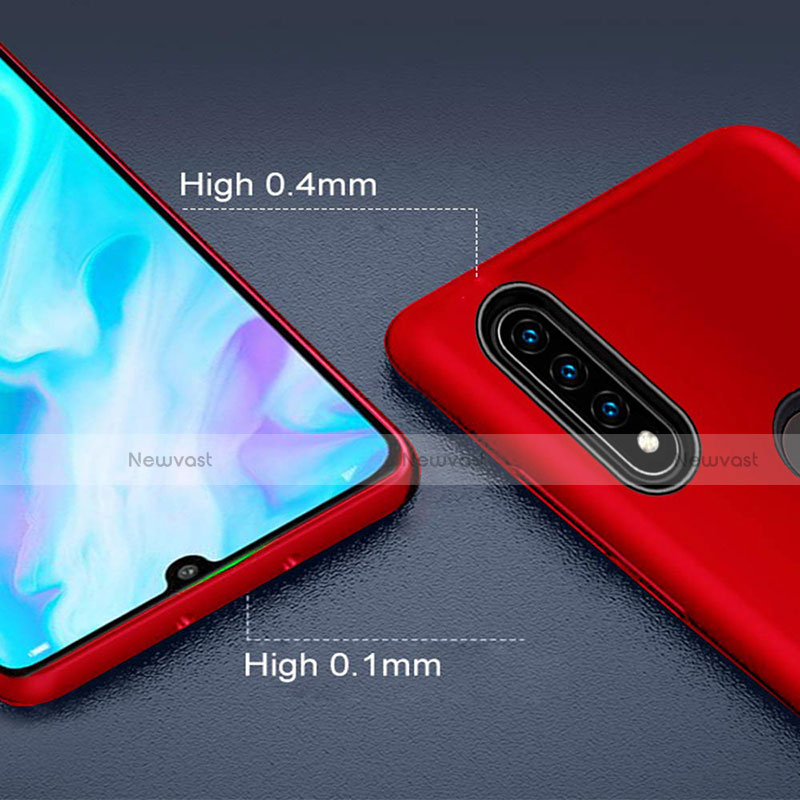 Silicone Matte Finish and Plastic Back Cover Case with Magnetic Finger Ring Stand R04 for Huawei P30 Lite