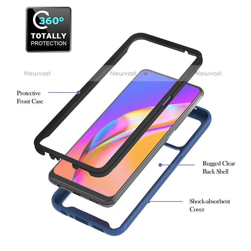 Silicone Matte Finish and Plastic Back Cover Case with Magnetic Finger Ring Stand YB1 for Oppo A94 4G