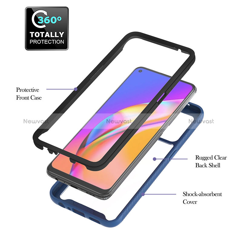 Silicone Matte Finish and Plastic Back Cover Case with Magnetic Finger Ring Stand YB1 for Oppo Reno5 Lite