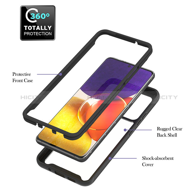 Silicone Matte Finish and Plastic Back Cover Case with Magnetic Finger Ring Stand ZJ1 for Samsung Galaxy A54 5G