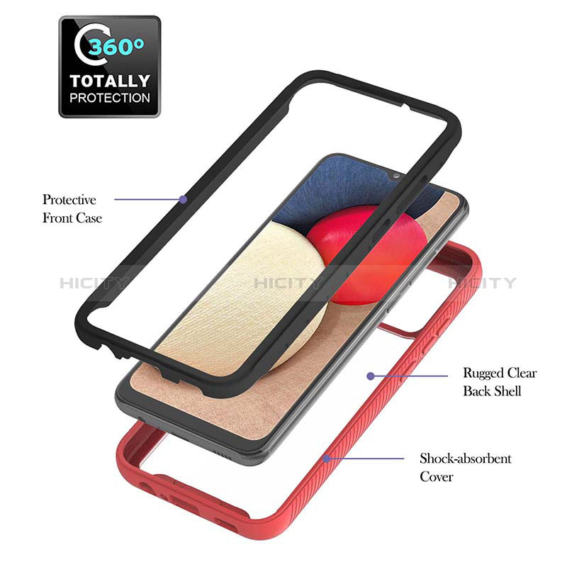 Silicone Matte Finish and Plastic Back Cover Case with Magnetic Finger Ring Stand ZJ5 for Samsung Galaxy A03s