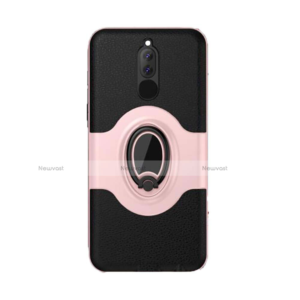 Silicone Matte Finish and Plastic Back Cover Case with Magnetic Stand for Huawei Nova 2i