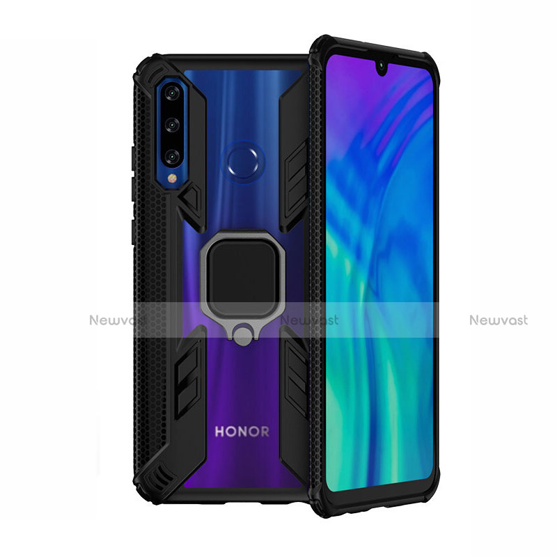 Silicone Matte Finish and Plastic Back Cover Case with Magnetic Stand H02 for Huawei P Smart+ Plus (2019)