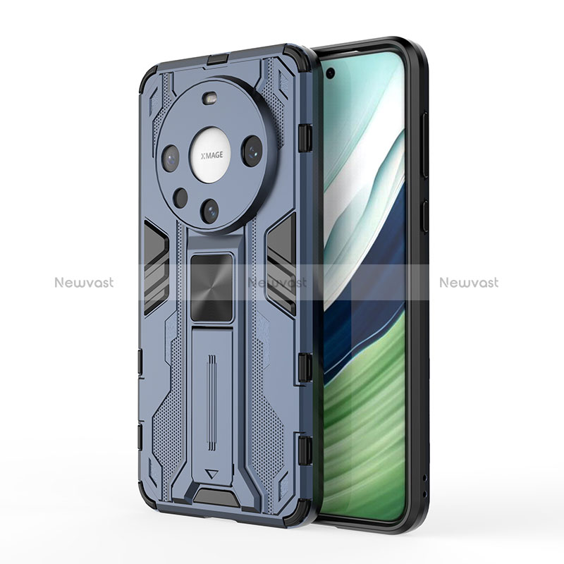 Silicone Matte Finish and Plastic Back Cover Case with Magnetic Stand KC1 for Huawei Mate 60