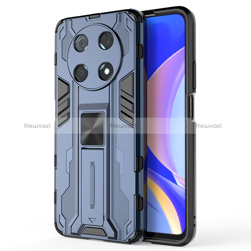 Silicone Matte Finish and Plastic Back Cover Case with Magnetic Stand KC1 for Huawei Nova Y90