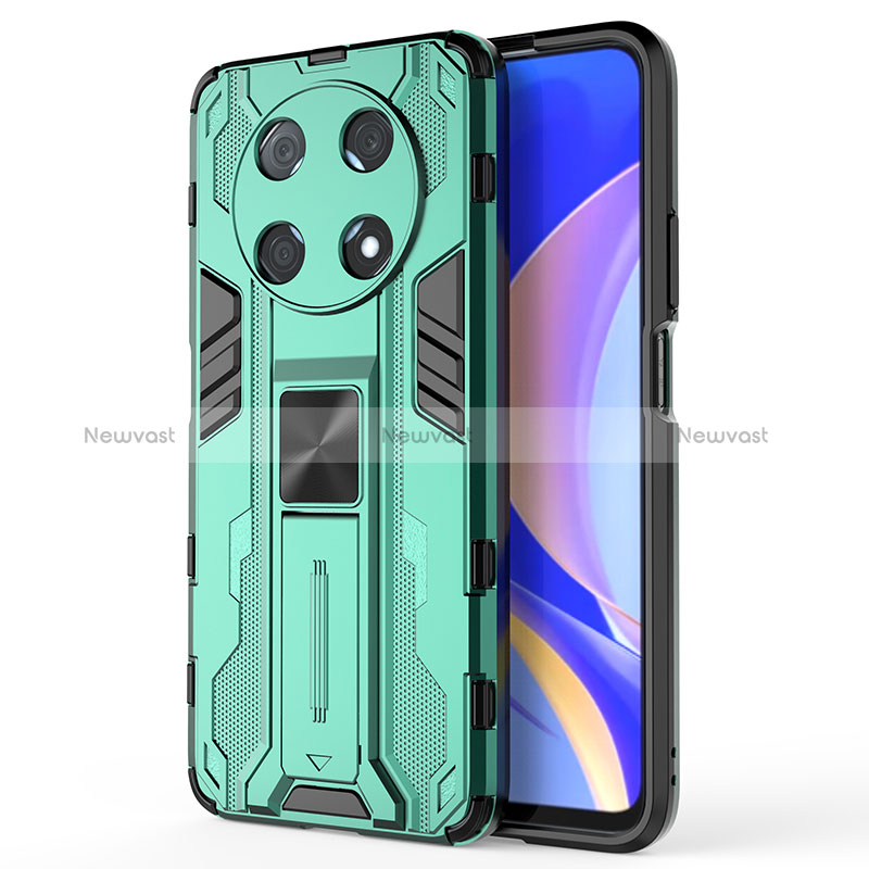 Silicone Matte Finish and Plastic Back Cover Case with Magnetic Stand KC1 for Huawei Nova Y90