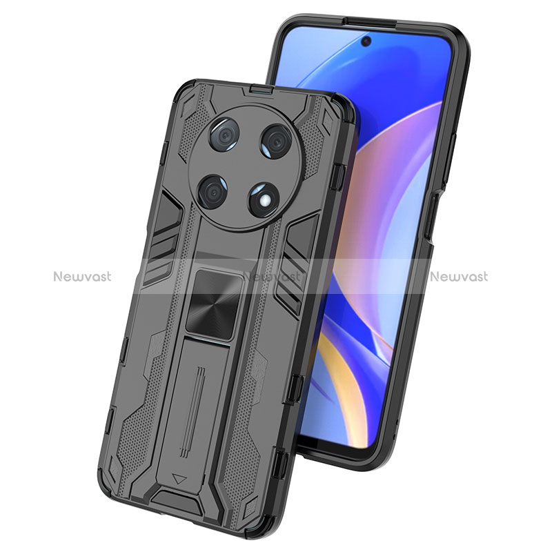 Silicone Matte Finish and Plastic Back Cover Case with Magnetic Stand KC1 for Huawei Nova Y90