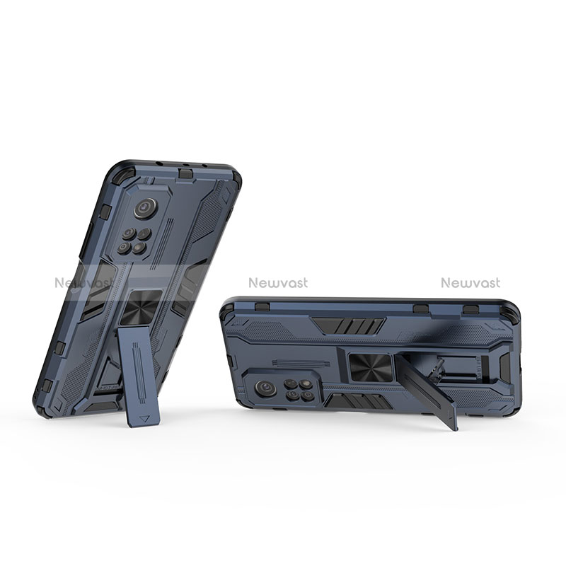 Silicone Matte Finish and Plastic Back Cover Case with Magnetic Stand KC1 for Xiaomi Mi 10T Pro 5G