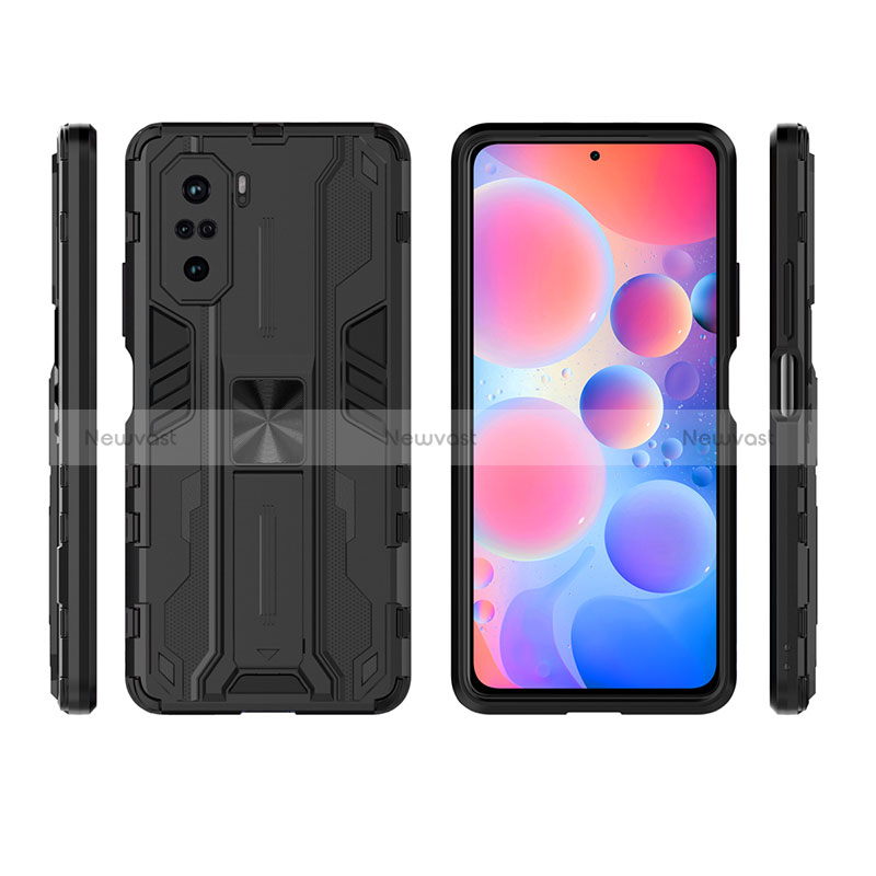 Silicone Matte Finish and Plastic Back Cover Case with Magnetic Stand KC1 for Xiaomi Mi 11X Pro 5G