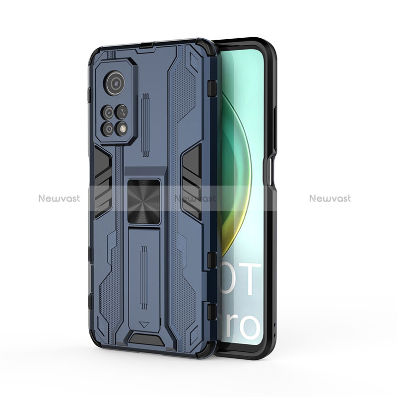 Silicone Matte Finish and Plastic Back Cover Case with Magnetic Stand KC1 for Xiaomi Redmi K30S 5G