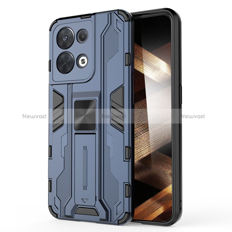 Silicone Matte Finish and Plastic Back Cover Case with Magnetic Stand KC1 for Xiaomi Redmi Note 13 Pro 5G