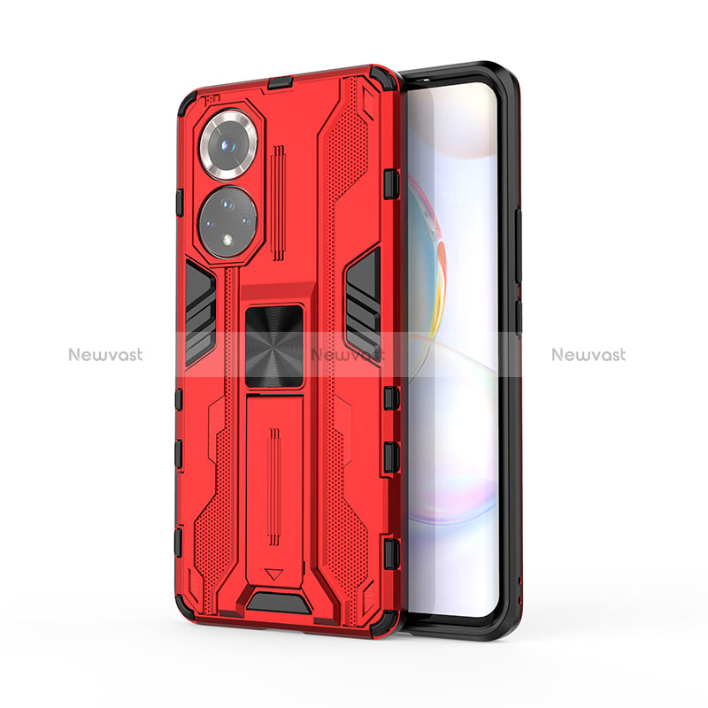 Silicone Matte Finish and Plastic Back Cover Case with Magnetic Stand KC2 for Huawei Nova 9