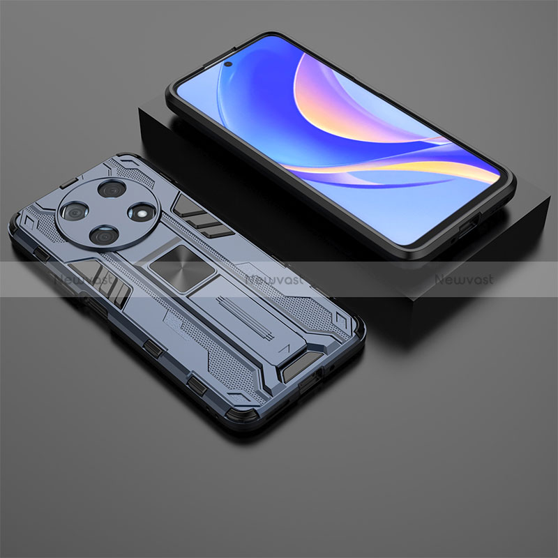 Silicone Matte Finish and Plastic Back Cover Case with Magnetic Stand KC2 for Huawei Nova Y90