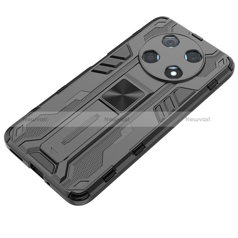 Silicone Matte Finish and Plastic Back Cover Case with Magnetic Stand KC2 for Huawei Nova Y90