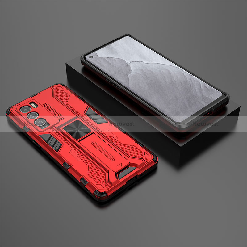 Silicone Matte Finish and Plastic Back Cover Case with Magnetic Stand KC2 for Realme GT Master Explorer 5G