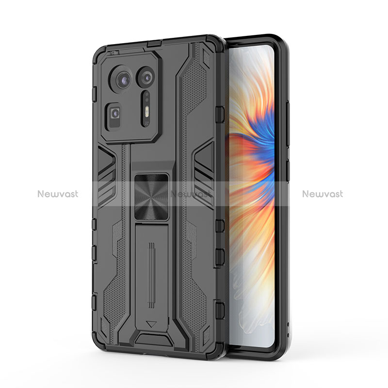 Silicone Matte Finish and Plastic Back Cover Case with Magnetic Stand KC2 for Xiaomi Mi Mix 4 5G