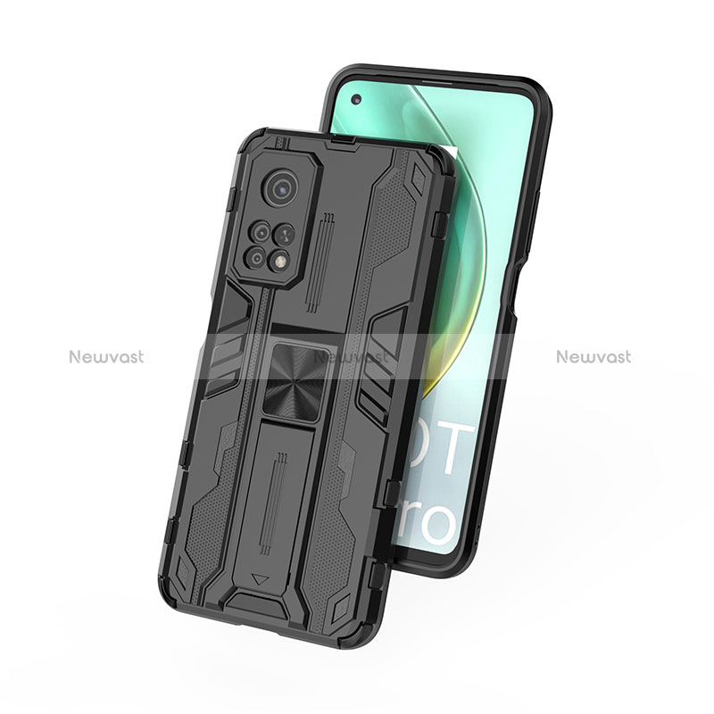 Silicone Matte Finish and Plastic Back Cover Case with Magnetic Stand KC2 for Xiaomi Redmi K30S 5G