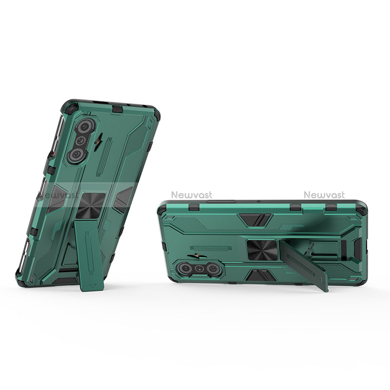 Silicone Matte Finish and Plastic Back Cover Case with Magnetic Stand KC2 for Xiaomi Redmi K40 Gaming 5G