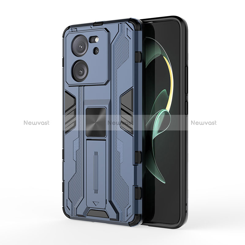 Silicone Matte Finish and Plastic Back Cover Case with Magnetic Stand KC2 for Xiaomi Redmi K60 Ultra 5G