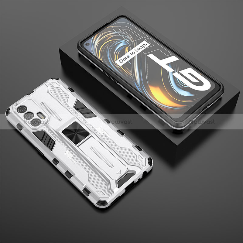 Silicone Matte Finish and Plastic Back Cover Case with Magnetic Stand KC3 for Realme GT Neo 2T 5G