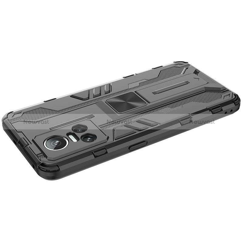 Silicone Matte Finish and Plastic Back Cover Case with Magnetic Stand KC3 for Realme GT Neo3 5G