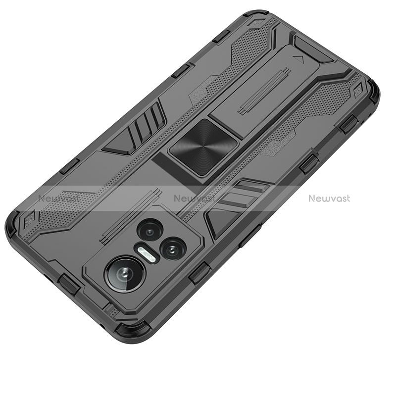 Silicone Matte Finish and Plastic Back Cover Case with Magnetic Stand KC3 for Realme GT Neo3 5G