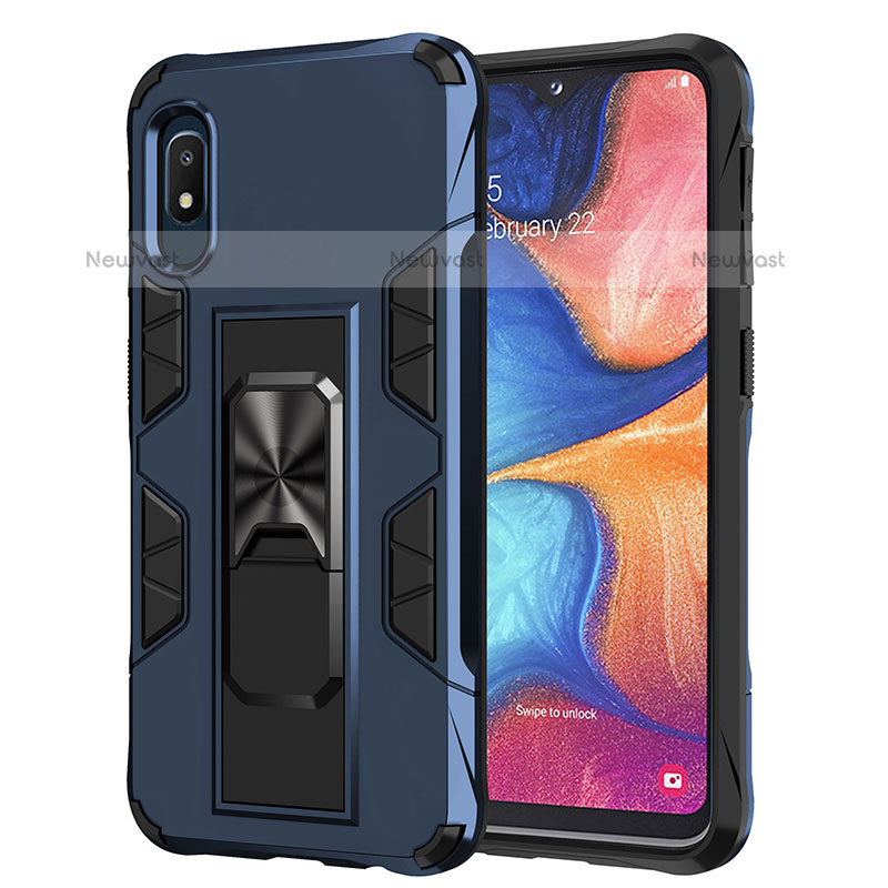 Silicone Matte Finish and Plastic Back Cover Case with Magnetic Stand MQ1 for Samsung Galaxy A10e