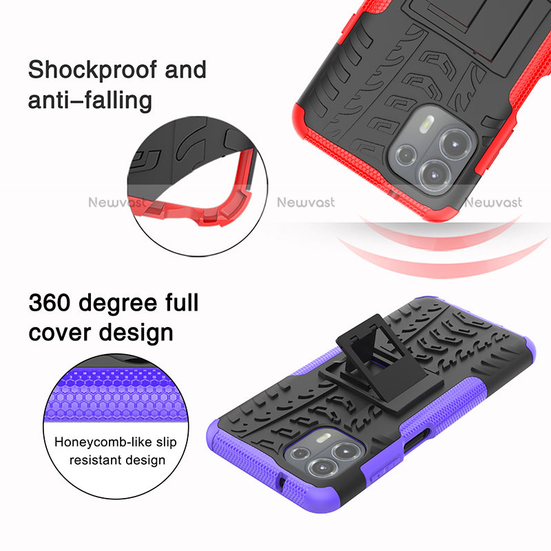 Silicone Matte Finish and Plastic Back Cover Case with Stand A01 for Motorola Moto Edge 20 Lite 5G