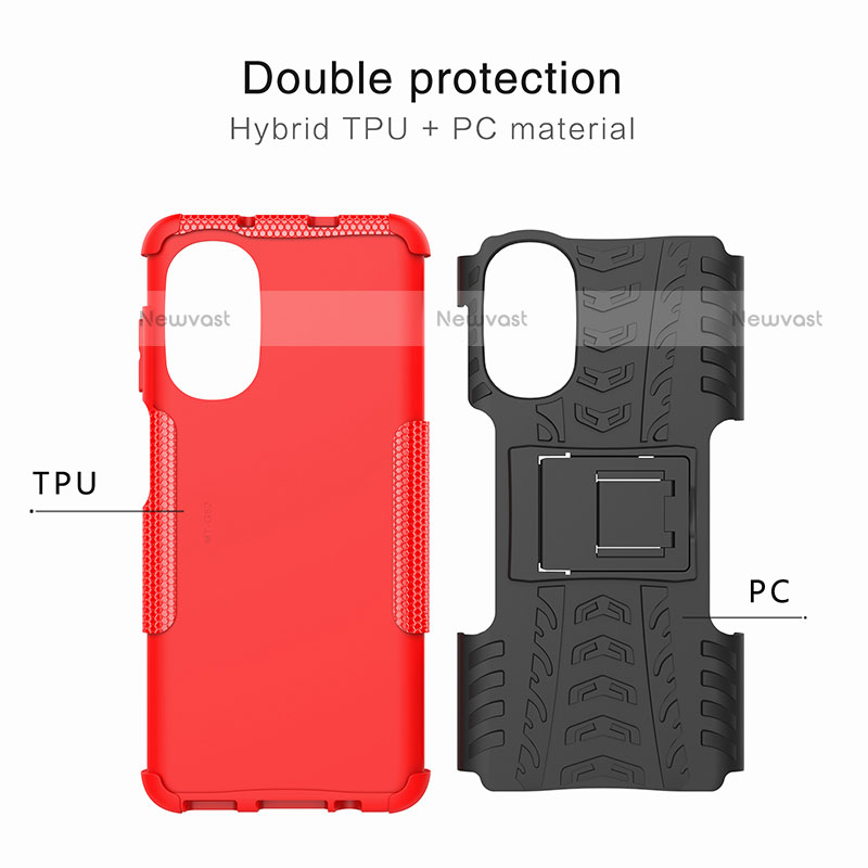 Silicone Matte Finish and Plastic Back Cover Case with Stand A01 for Motorola Moto Edge (2022) 5G