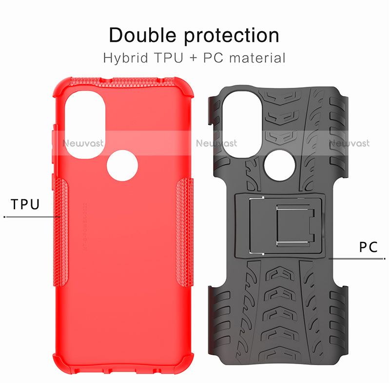 Silicone Matte Finish and Plastic Back Cover Case with Stand A01 for Motorola Moto G Play (2023)