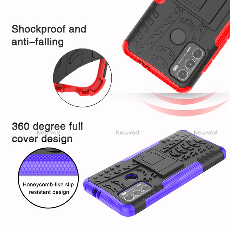 Silicone Matte Finish and Plastic Back Cover Case with Stand A01 for Motorola Moto G40 Fusion