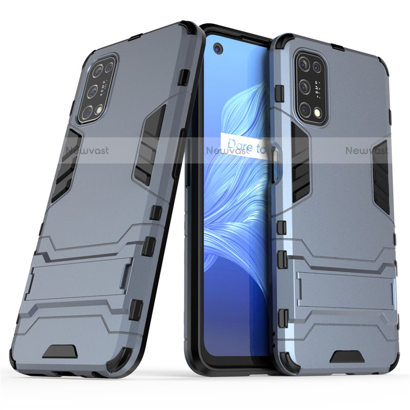 Silicone Matte Finish and Plastic Back Cover Case with Stand A01 for Realme Narzo 30 Pro 5G