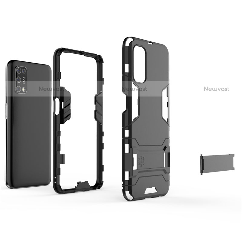 Silicone Matte Finish and Plastic Back Cover Case with Stand A01 for Realme Narzo 30 Pro 5G