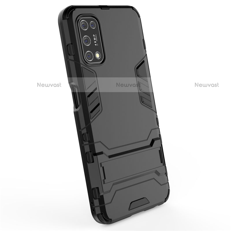 Silicone Matte Finish and Plastic Back Cover Case with Stand A01 for Realme Q2 5G