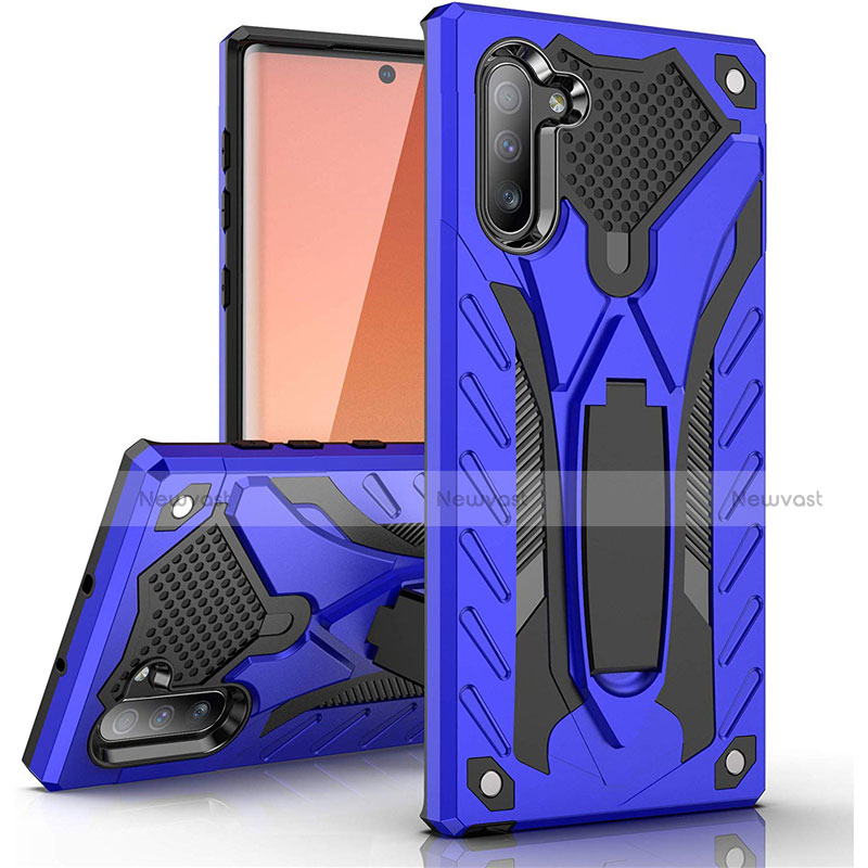 Silicone Matte Finish and Plastic Back Cover Case with Stand A01 for Samsung Galaxy Note 10