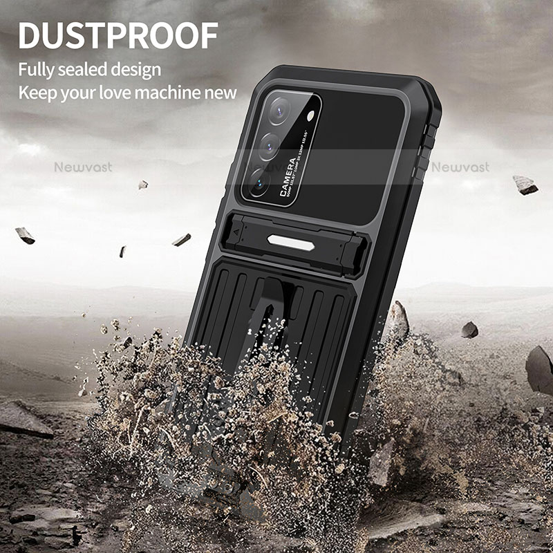 Silicone Matte Finish and Plastic Back Cover Case with Stand A01 for Samsung Galaxy S21 Plus 5G